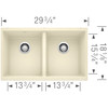 18.12-In X 29.75-In Double-Basin Granite Undermount Kitchen Sink in Biscuit