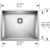 516210 18-In X 22-In Single-Basin Undermount Kitchen Sink in Stainless Steel
