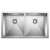 18-In X 32-In Double-Basin Stainless Steel Undermount Residential Kitchen Sink in Satin