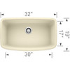 19-In X 32-In Single-Basin Granite Undermount Residential Kitchen Sink in Biscuit
