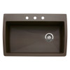 22-In X 33.5-In Single-Basin Granite Drop-In Or Undermount 3-Hole Residential Kitchen Sink in Cafe Brown