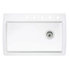 22-In X 33.5-In Single-Basin Granite Drop-In Or Undermount 5-Hole Residential Kitchen Sink in White