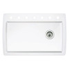 22-In X 33.5-In Single-Basin Granite Drop-In Or Undermount 7-Hole Residential Kitchen Sink in White