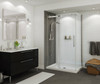 420001-502-001 48in x 32in Rectangular Corner Left Acrylic Shower Base with Center Drain, in White