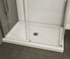 420001-502-001 48in x 32in Rectangular Corner Left Acrylic Shower Base with Center Drain, in White