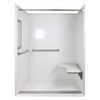 60in I.D. x 34in I.D. ADA Reinforced Front Trench-Drain Roll-In Shower Kit, Right-Hand Fold-Up Seat, 3 Grab Bars, and Curtain Rod 60in I.D. x 34in I.D. ADA Reinforced Front Trench-Drain Roll-In Shower Kit, Right-Hand Fold-Up Seat, 3 Grab Bars, and Curtain Rod