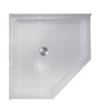 38-in x 38-in Corner Corner Acrylic Shower Base with Center Drain and Low EasyStep Threshold, in White