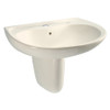 26-in Wall Mounted Bathroom Sink with Single Faucet Hole Drilled, Overflow and SanaGloss Ceramic Glaze in Sedona Beige