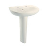 26-in Pedestal Bathroom Sink with 3 Faucet Holes Drilled, Overflow and SanaGloss Ceramic Glaze, Pedestal Included in Sedona Beige