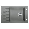 19.6875-In X 30.6875-In Single-Basin Granite Drop-In Or Undermount 2-Hole Residential Kitchen Sink With Drainboard in Metallic Gray