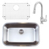 18-in x 28-in Stainless Steel Kitchen Sink Kit, Refined Brushed Finish