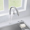 Kitchen Faucet With Pull-Down Spray 1.5 gpm in White/Stainless