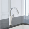 Kitchen Faucet With Pull-Down Spray 1.5 gpm in White/Stainless