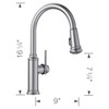 Pull Down Kitchen Faucet 1.5 gpm in Stainless Finish