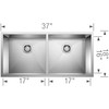 516212 18-In X 37-In Double-Basin Undermount Kitchen Sink in Stainless Steel