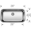 18-In X 28-In Single-Basin Undermount Kitchen Sink in Stainless Steel