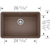 17.75-in x 26.8125-in Granite 8.625-in Deep Kitchen Sink, in Cafe Brown