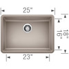 18-in x 25-in Granite 5.5-in Deep Kitchen Sink, in Truffle