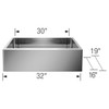 19-in x 32-in Stainless Steel 9-in Deep 18-Gauge Kitchen Sink, in Satin