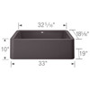 19-in x 33-in Granite 10-in Deep Kitchen Sink, in Cinder