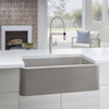 19-in x 33-in Granite 10-in Deep Kitchen Sink, in Truffle