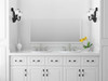 2-Handle Widespread Bathroom Faucet with Red/Blue Indicators and SC Drain in Brushed Nickel
