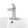 Single Hole Bathroom Faucet with Speed Connect Technology Drain in Polished Nickel