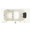 30-in. x 52-in. Outward Opening Door Walk-In Whirlpool Massage and Air Spa Bathtub with Left Door/Drain in Linen
