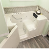 32-in. x 52-in. Outward Opening Door Walk-In Air Spa and Whirlpool Massage Bathtub with Left Door/Drain in Linen