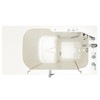 32-in. x 52-in. Outward Opening Door Walk-In Air Massage Bathtub with Tub Faucet in Linen