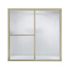 59.38-in x 56.25-in Bathtub Door in Nickel with Rain Glass Texture
