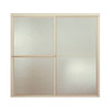 59.38-in x 56.25-in Bathtub Door in Nickel with Peddle Glass Texture