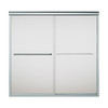 59.625-in x 58.31-in Frameless Bathtub Door in Silver with Frosted Glass Pattern