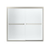 59.37-in x 55.12-in Frameless Bathtub Door in Nickel with Clear Glass