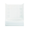 74.25-in x 42-in x 60.25-in Vikrell Oval in Rectangle Skirted Bathtub with Right-Hand Drain and Wall Surround in White