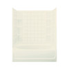 74.25-in x 42-in x 60.25-in Vikrell Oval in Rectangle Skirted Bathtub with Right-Hand Drain and Wall Surround in Biscuit