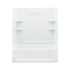 74-in x 32-in x 60.25-in Vikrell Rectangular Skirted Bathtub with Left-Hand Drain and Wall Surround in White