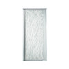 36-in to 42-in Framed Pivot Shower Door in Silver with Tangle Glass Pattern