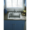 22" x 25" x 6" 3-Holes Top-Mount Single-Bowl Kitchen Sink