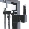 T4220-PC Ardell Floor Mounted Freestanding Tub Filler With Hand Shower, Polished Chrome