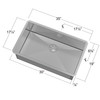 16 Gauge Super Single Undermount Stainless Steel Sink Bowl 32" X 19" X 10"