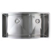 35.5-in x 19-in x 10-in 16 Gauge 60/40 Double Bowls, Undermount Stainless Steel Kitchen Sink with Low Divide