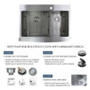 35.75-in x 25.125-in x 10-in 16 Gauge 60/40 Double Bowls, Stainless Steel Kitchen Sink with Low Divide, Micro Edge Dual Mount Installation, with FR2 Holes 35.75-in x 25.125-in x 10-in 16 Gauge 60/40 Double Bowls, Stainless Steel Kitchen Sink with Low Divide, Micro Edge Dual Mount Installation, with FR2 Holes
