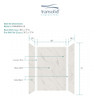 EWK483672-41 Expressions 36" X 48" X 72" 3-Piece Shower Wall Trimmable Kit, In Bianca