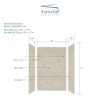 EWK483672-44 Expressions 36" X 48" X 72" 3-Piece Shower Wall Trimmable Kit, In Sea Fog