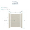 EWK483672-46 Expressions 36" X 48" X 72" 3-Piece Shower Wall Trimmable Kit, In Houndstooth