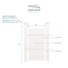 EWK483696-31 Expressions 36" X 48" X 96" 3-Piece Shower Wall Trimmable Kit, In White