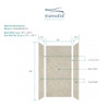 EWK483696-44 Expressions 36" X 48" X 96" 3-Piece Shower Wall Trimmable Kit, In Sea Fog