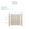 EWK603672-43 Expressions 36" X 60" X 72" 3-Piece Tub/Shower Wall Kit, In Sorento