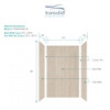 EWK603696-45 Expressions 36" X 60" X 96" 3-Piece Tub/Shower Wall Kit, In Bleached Oak